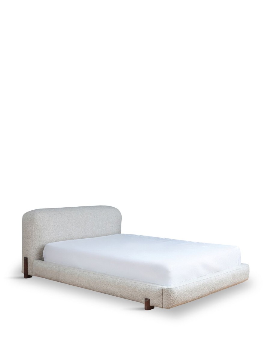 Furniture & Outdoor Heal's Bed Frames | Nuvola King Bed Chunky Boucle Ecru