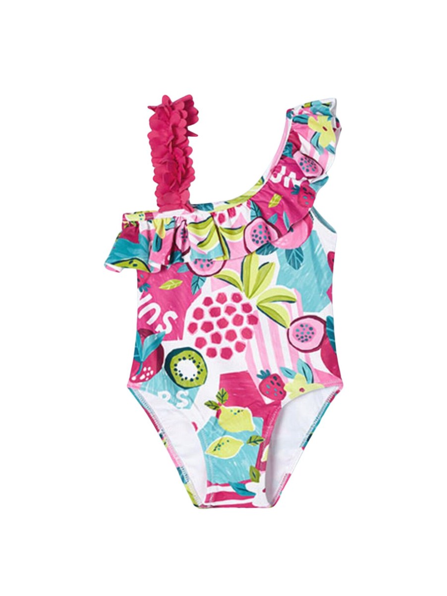 Kids Mayoral Swimwear | Fruit Print Swimsuit Fuchsia