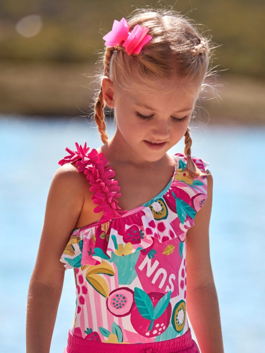 Kids Mayoral Swimwear | Fruit Print Swimsuit Fuchsia