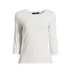 Women Weekend Max Mara Activewear | Multia 3/4 Sleeve Top White