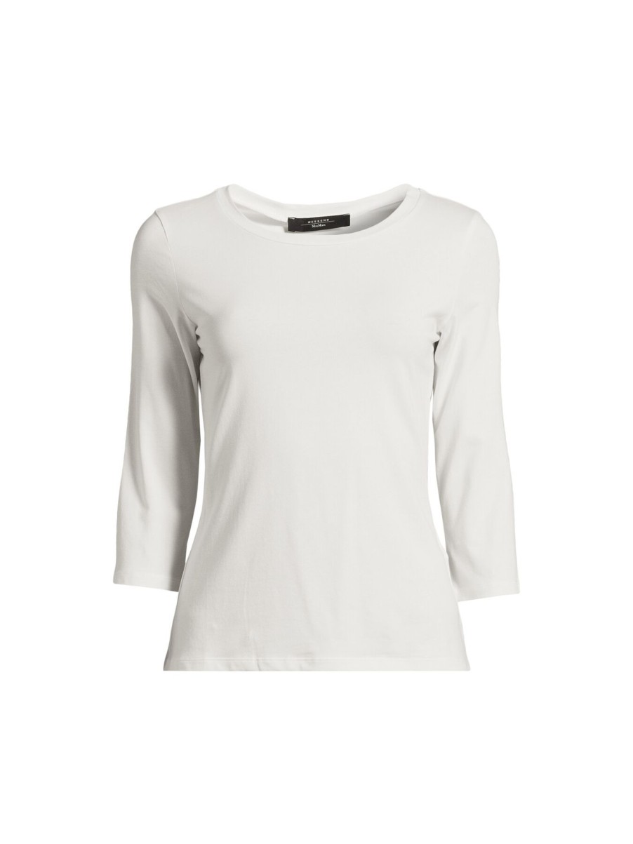 Women Weekend Max Mara Activewear | Multia 3/4 Sleeve Top White