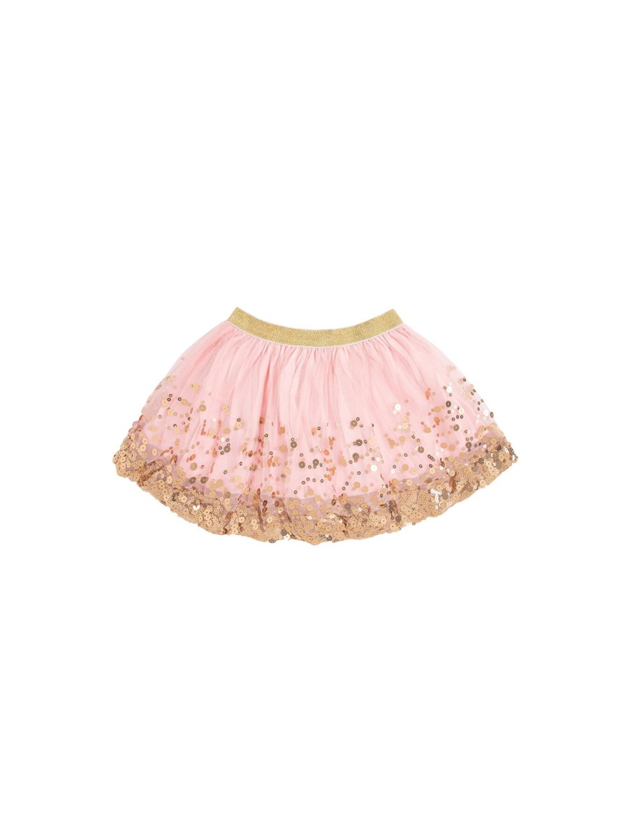 Kids Sweet Wink Skirts | Gold Blush Sequin Tutu Pink