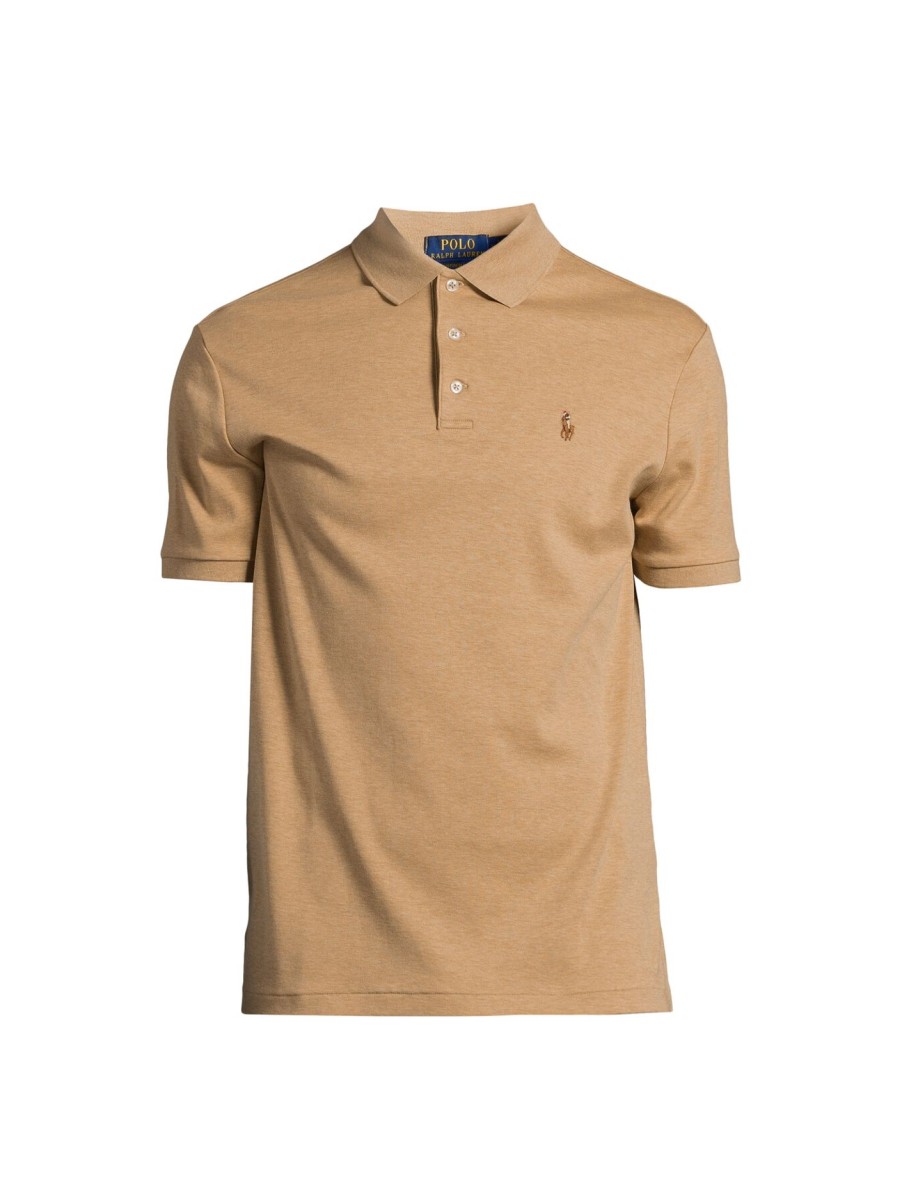 Men Polo Ralph Lauren Polo & Rugby Shirts | Pima Cotton Polo Top Classic Camel Heather