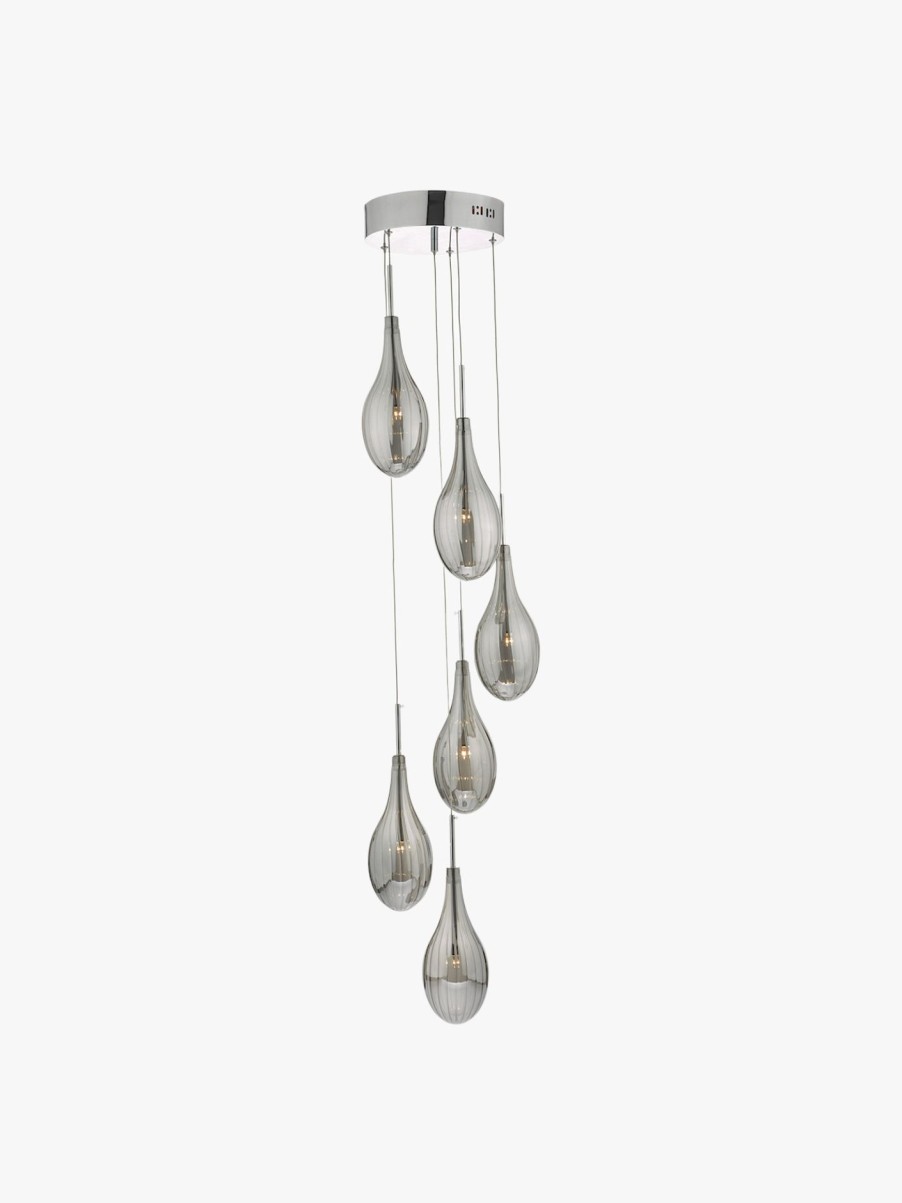 Home & Tech Dar Lighting Wall Lights | Seta 6 Light Cluster Pendant Silver