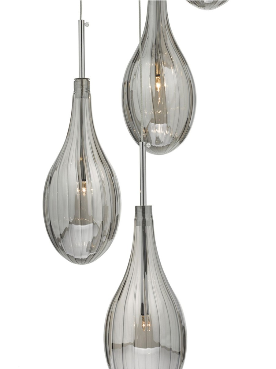 Home & Tech Dar Lighting Wall Lights | Seta 6 Light Cluster Pendant Silver