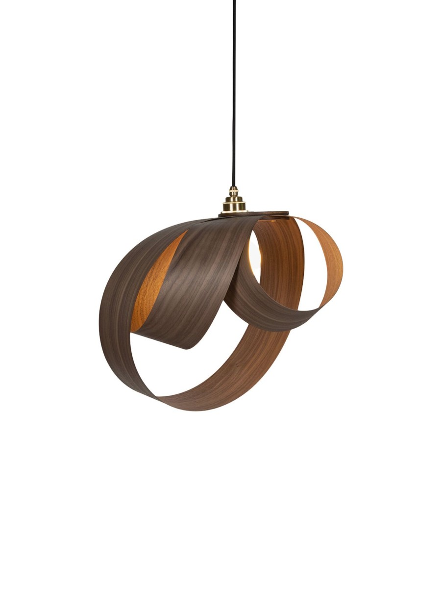 Home & Tech Tom Raffield Floor Lamps | Verso Pendant Walnut