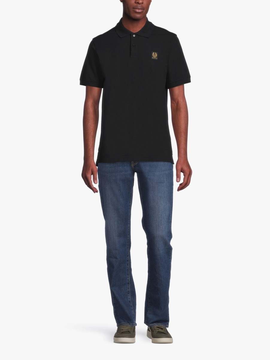 Men Belstaff Polo & Rugby Shirts | Bs Belstaff Short Sleeved Polo Black