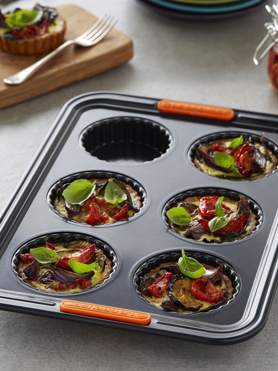 Home & Tech Le Creuset Baking | 6 Cup Tart Tray Satin Black