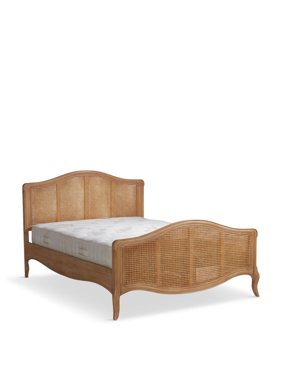 Furniture & Outdoor Barker and Stonehouse Mattresses | Cecile Brown Rattan And Wood French Style Double Bed Frame