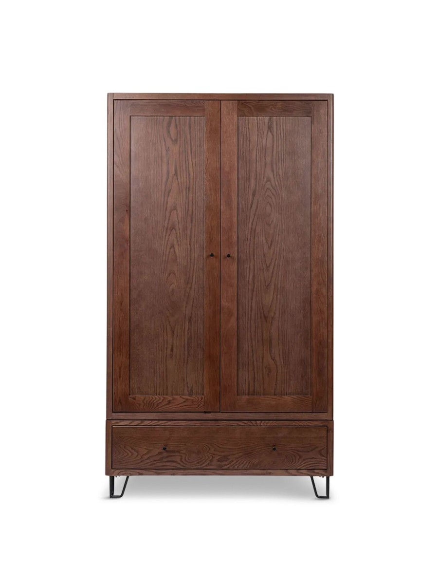 Furniture & Outdoor Heal's Wardrobes | Brunel Double Wardrobe Dark Wood