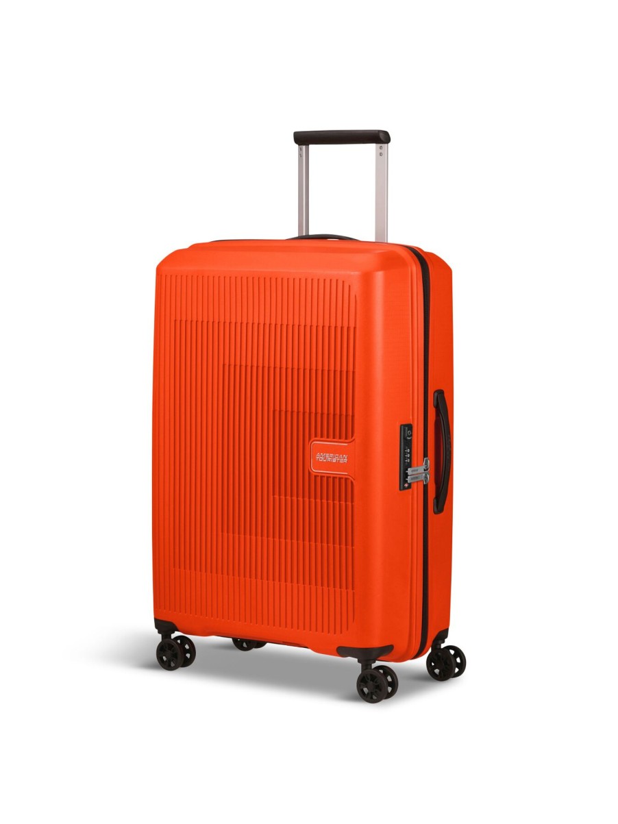 Home & Tech American Tourister | Aerostep Spinner 4 Wheel 67Cm Expandable Orange Suitcase Bright Orange