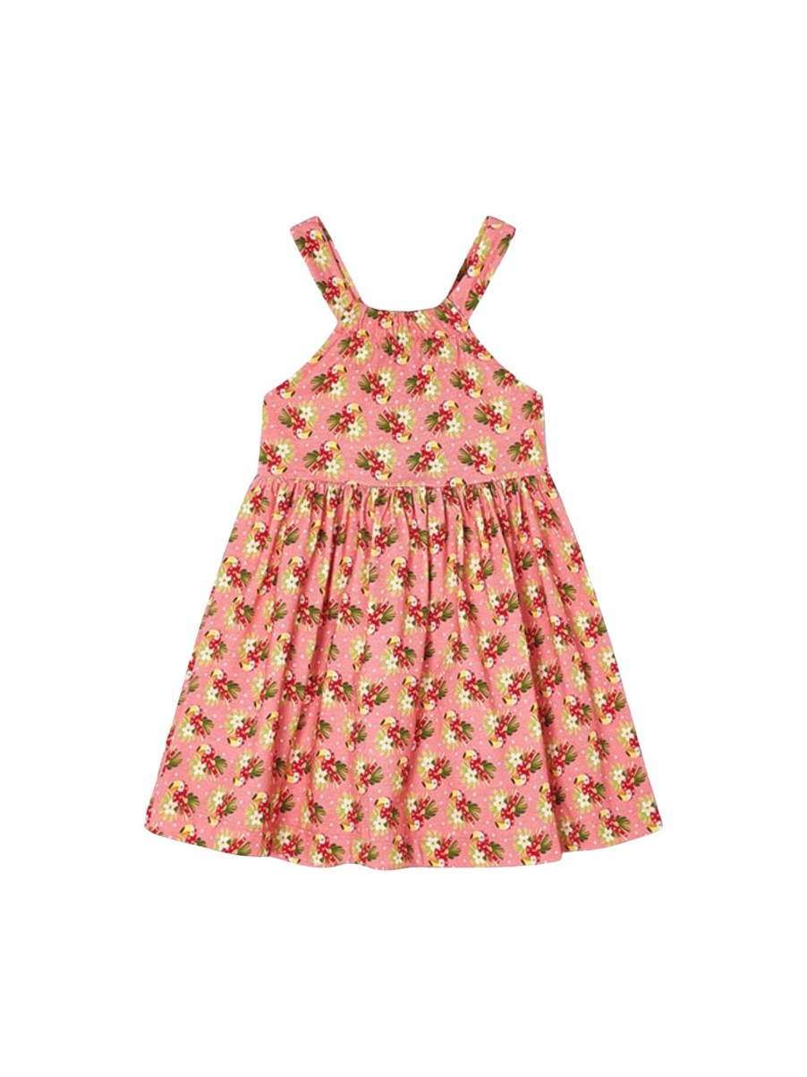 Kids Mayoral Dresses | Printed Parrot Dress Ink