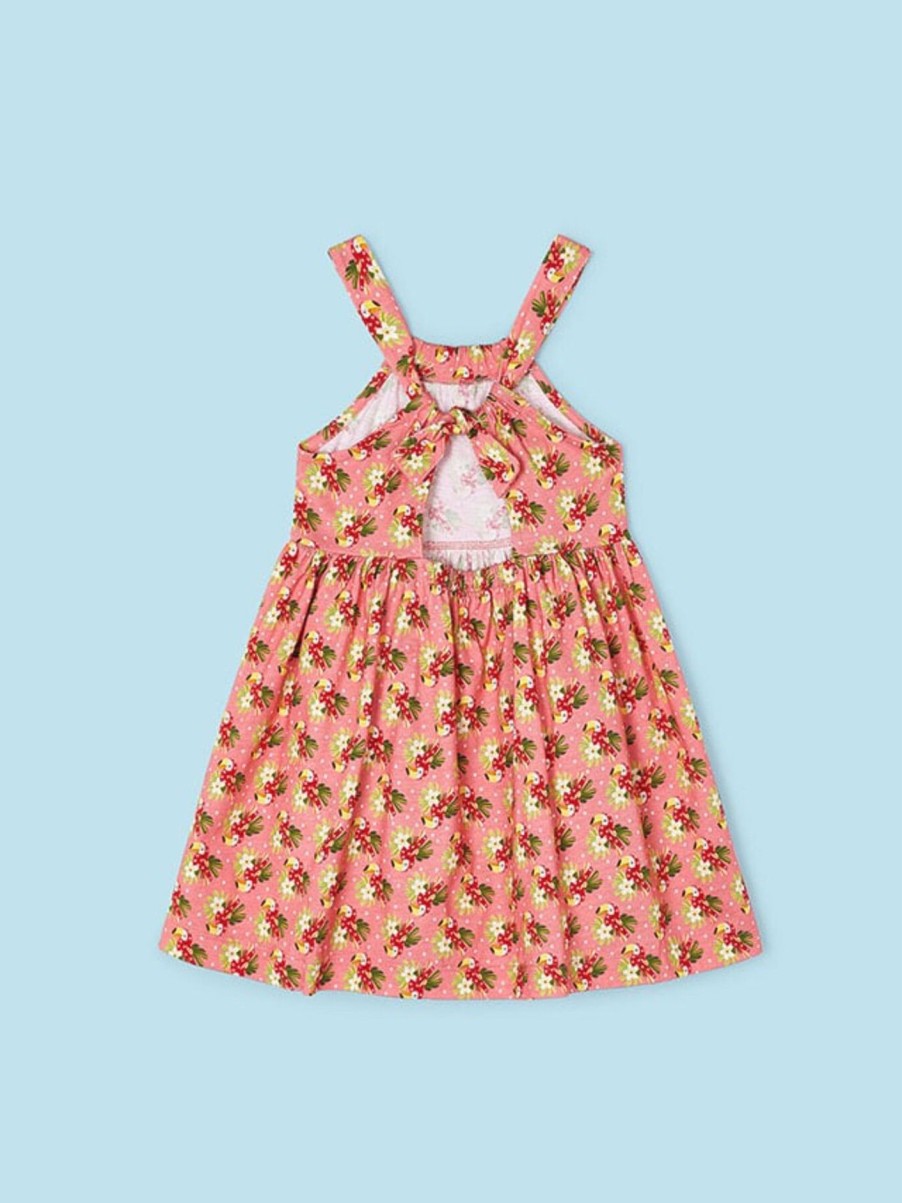 Kids Mayoral Dresses | Printed Parrot Dress Ink