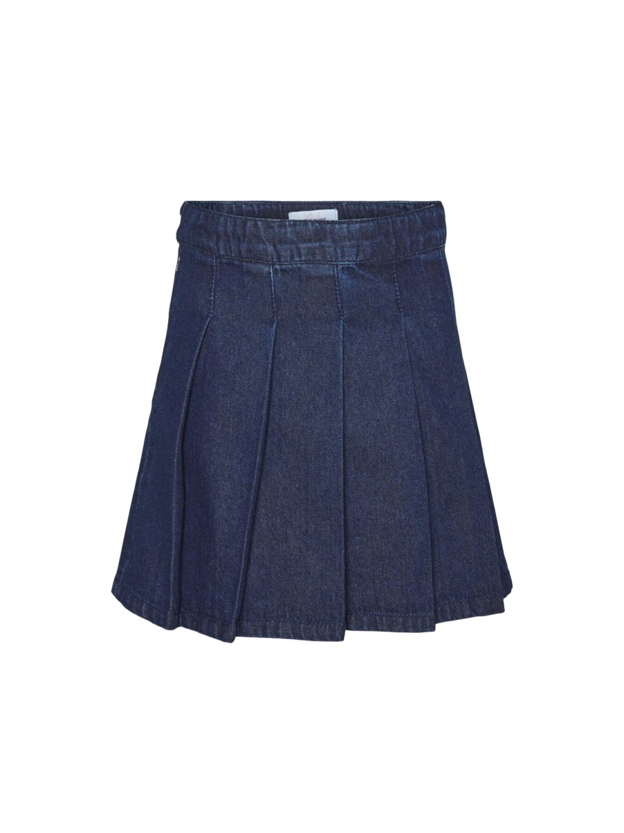 Kids Vero Moda Skirts | Pernille Short Pleat Skirt Medium Blue Denim