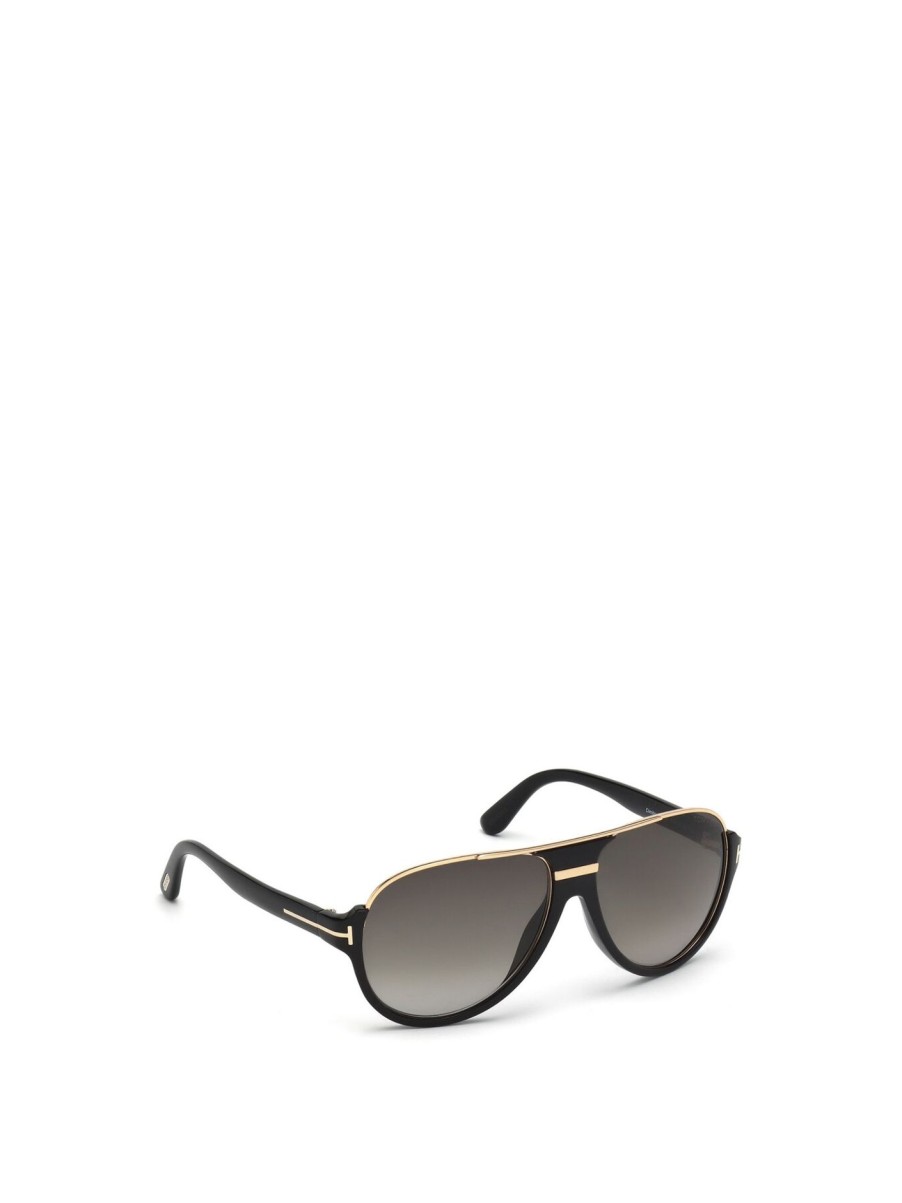 Men Tom Ford Men's Men'S Sunglasses | Dimitry Acetate Mens Sunglasses Shiny Black/Gradient Green