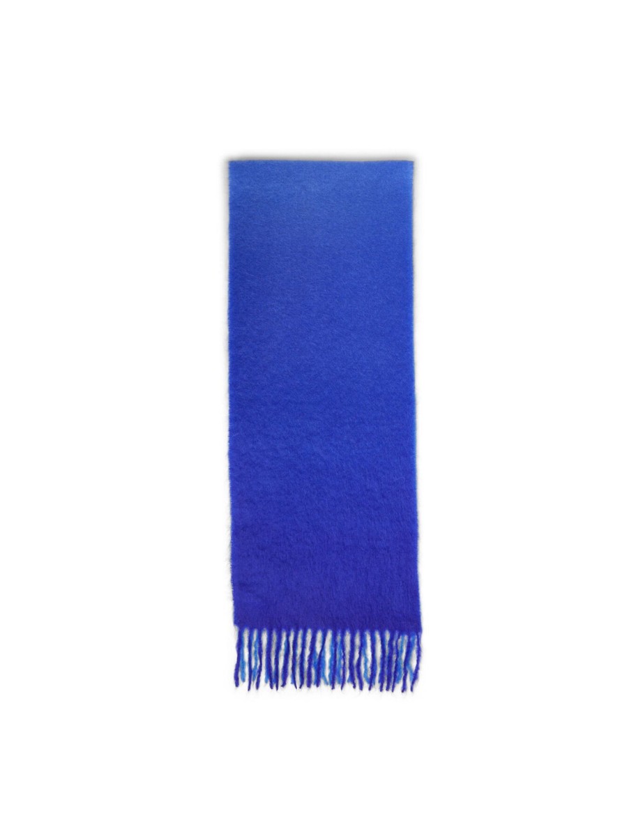 Women GANNI Scarves | Mohair Gradient Scarf Silver Lake Blue