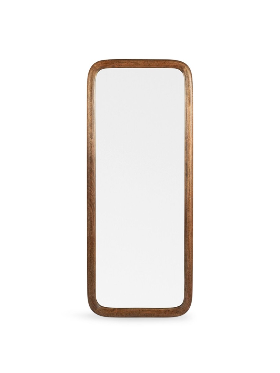 Home & Tech Heal's Mirrors | Genoa Rectangle Wooden Mirror 110X80Cm Walnut Finish Dark Wood