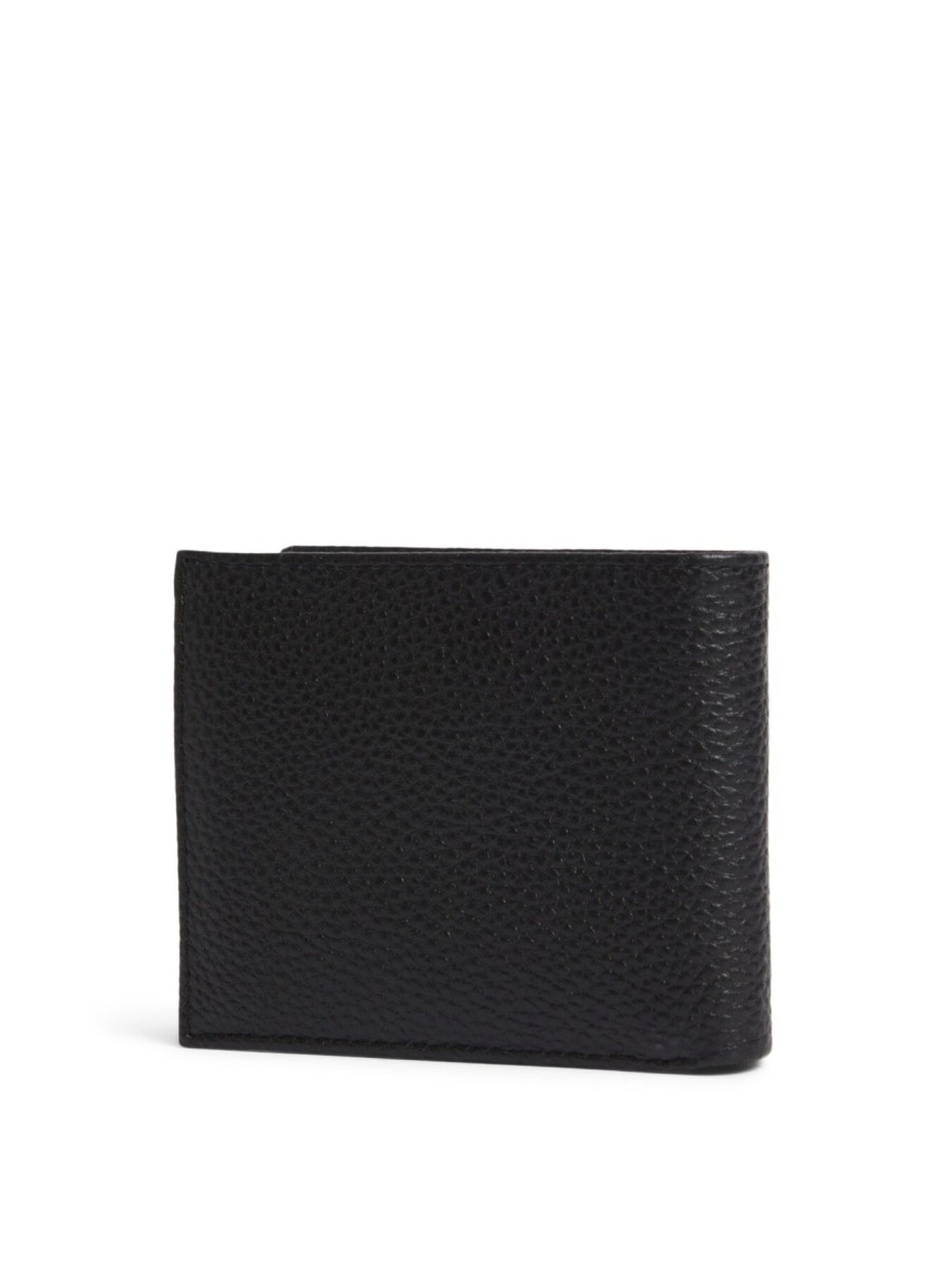 Men Tommy Hilfiger Wallets & Card Holders | Leather Bifold Small Credit Card Wallet Black