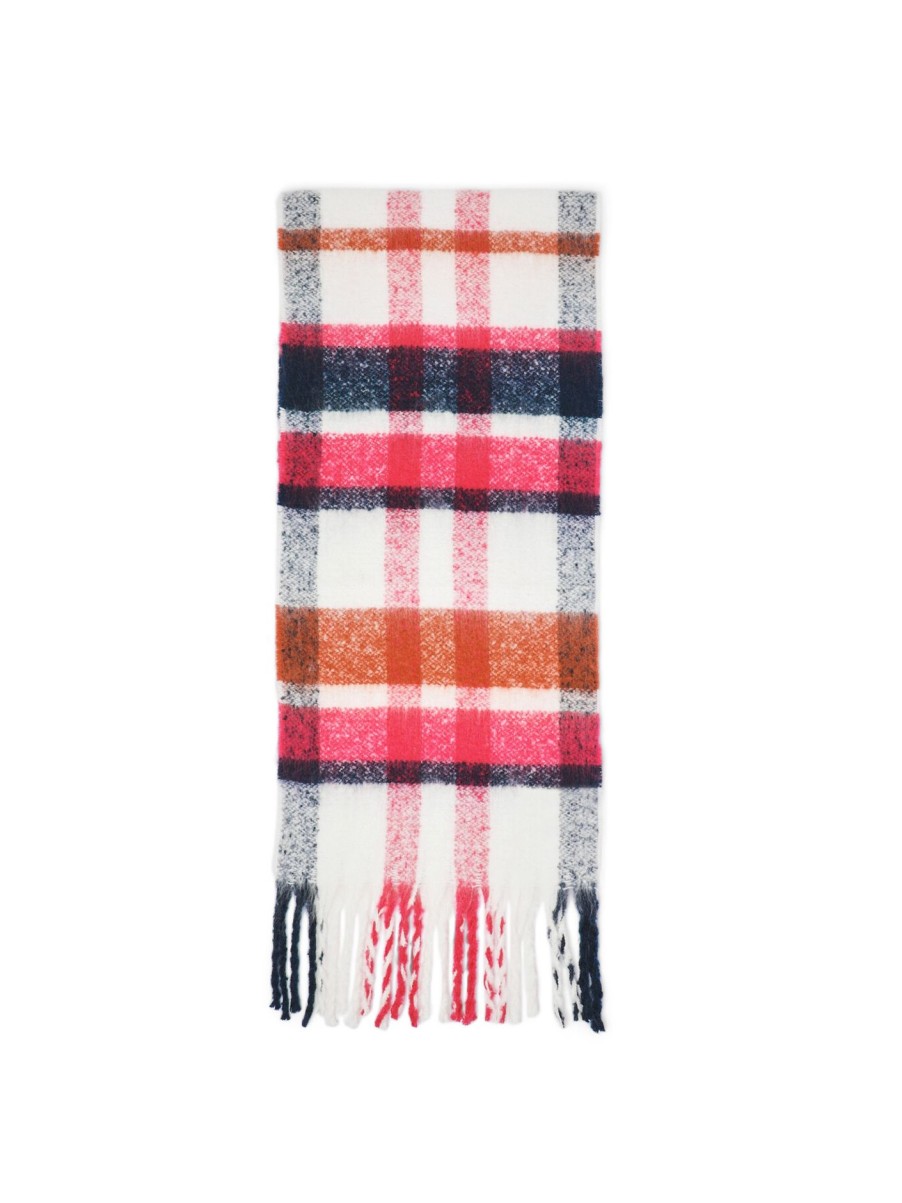 Women Barbour Scarves | Barbour Rawson Check Scarf Dahlia/Navy