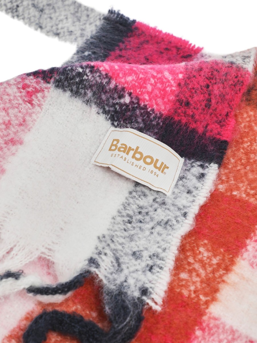 Women Barbour Scarves | Barbour Rawson Check Scarf Dahlia/Navy