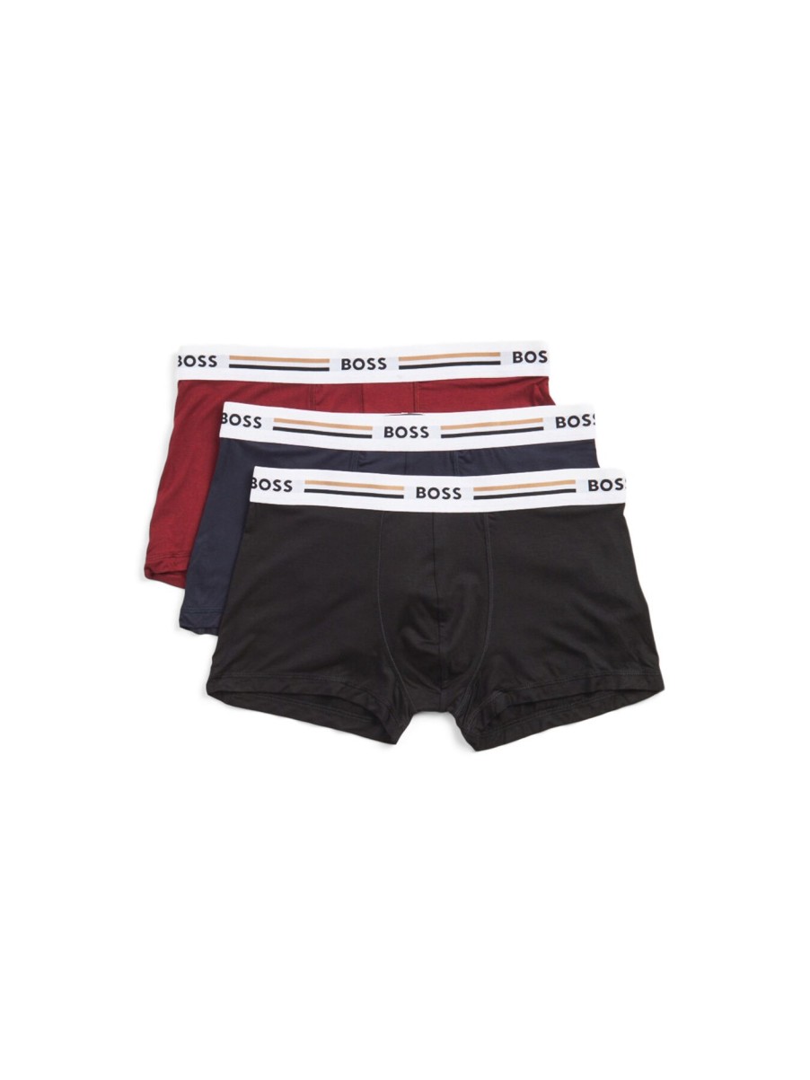 Men BOSS Underwear & Socks | Trunk 3 Pack Revive Dark Red