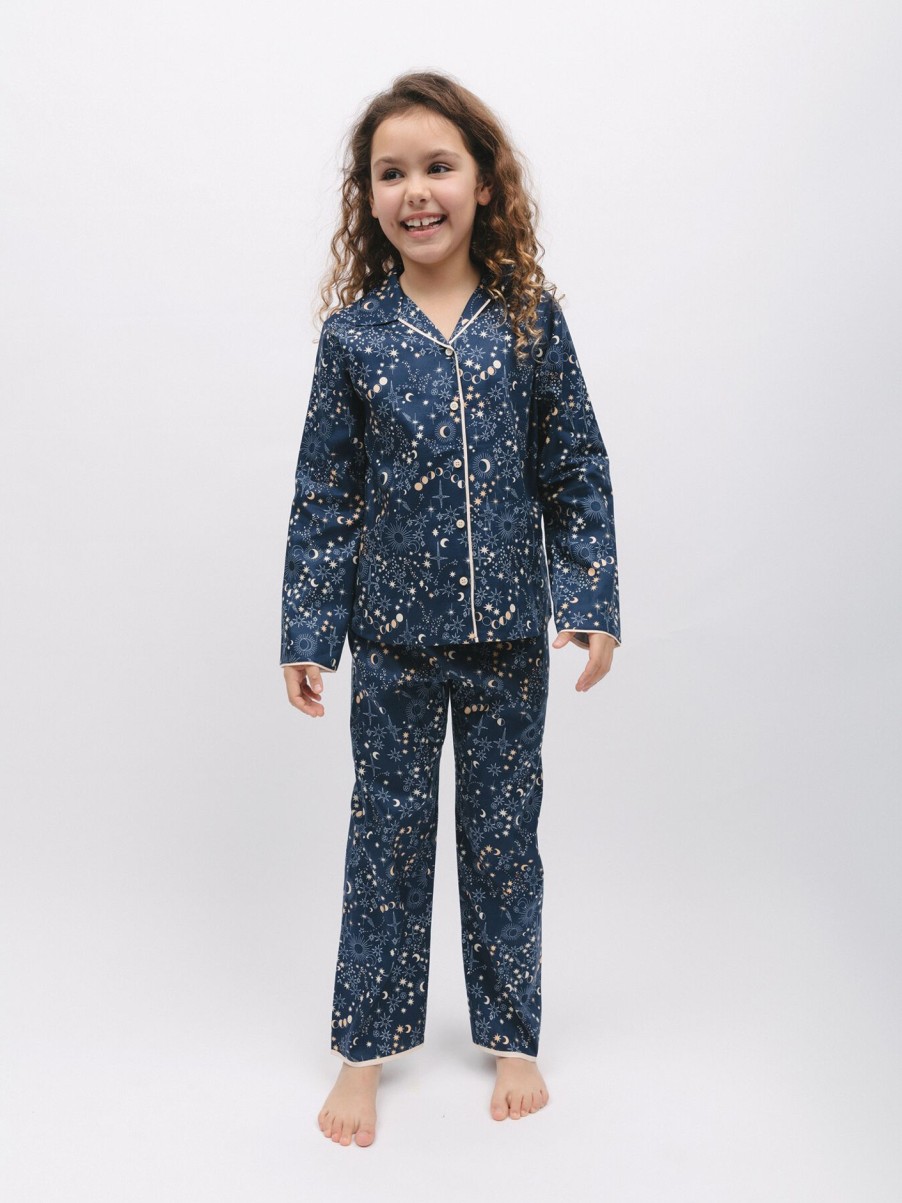 Kids Mini Jammies Nightwear | Cosmo Woven Pj Set Navy