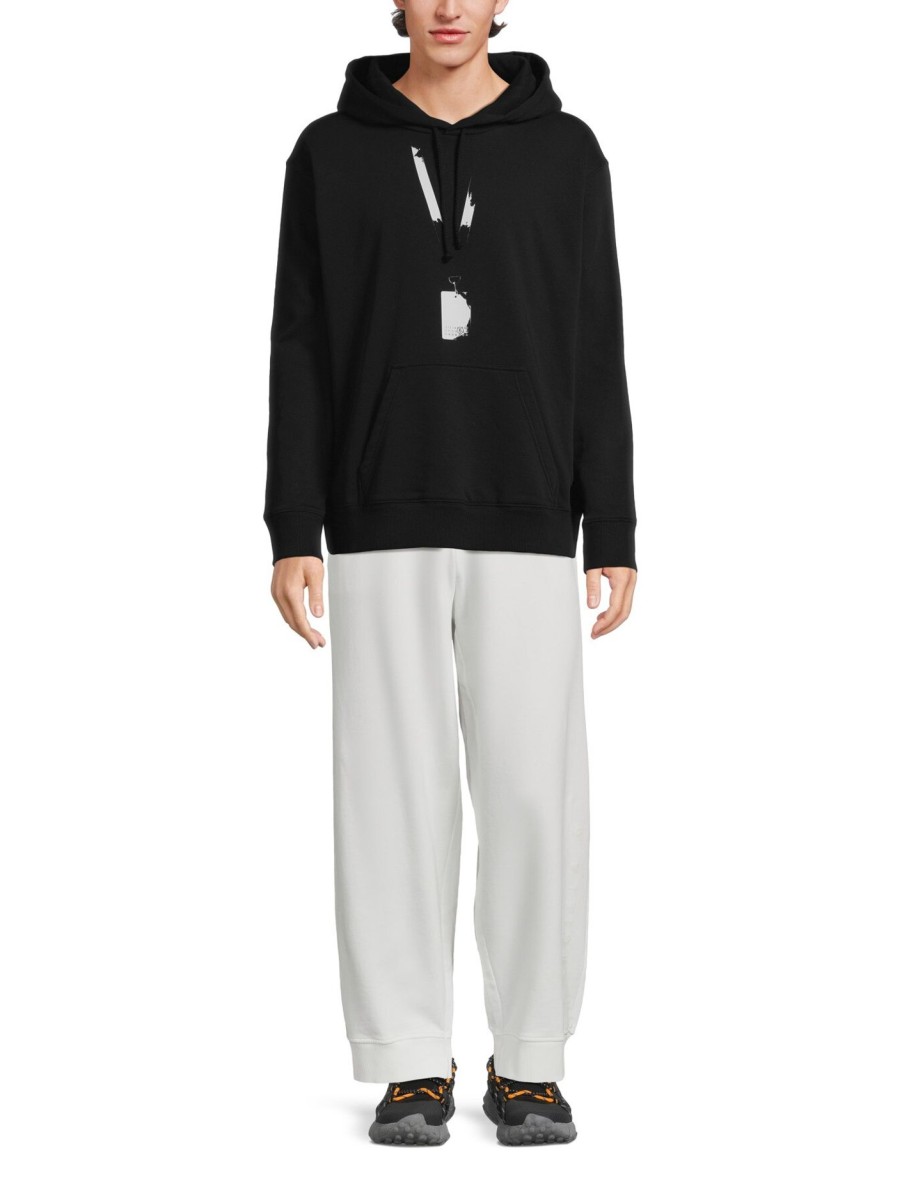 Men MM6 MAISON MARGIELA Sweatshirts & Knitwear | Lanyard Hoodie Black