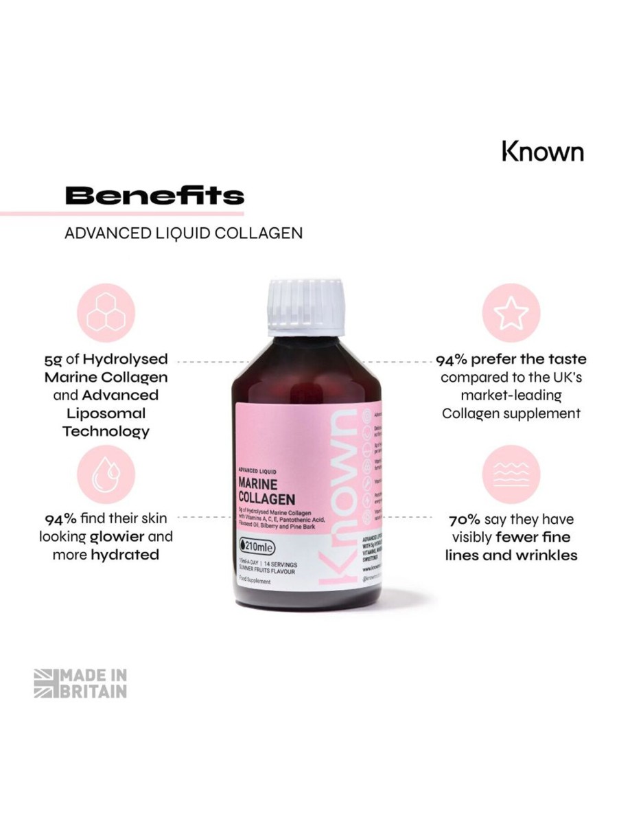 Beauty Known Nutrition Supplements | Advanced Hydrolysed Marine Collagen Liquid 210Ml Bottle