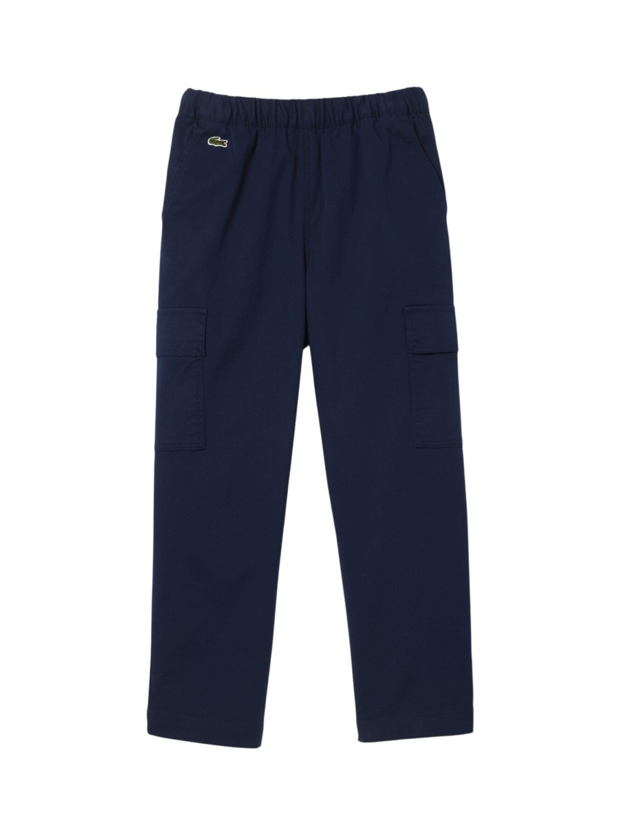 Kids Lacoste Trousers & Shorts | Garbardine Cargo Pants Navy Blue