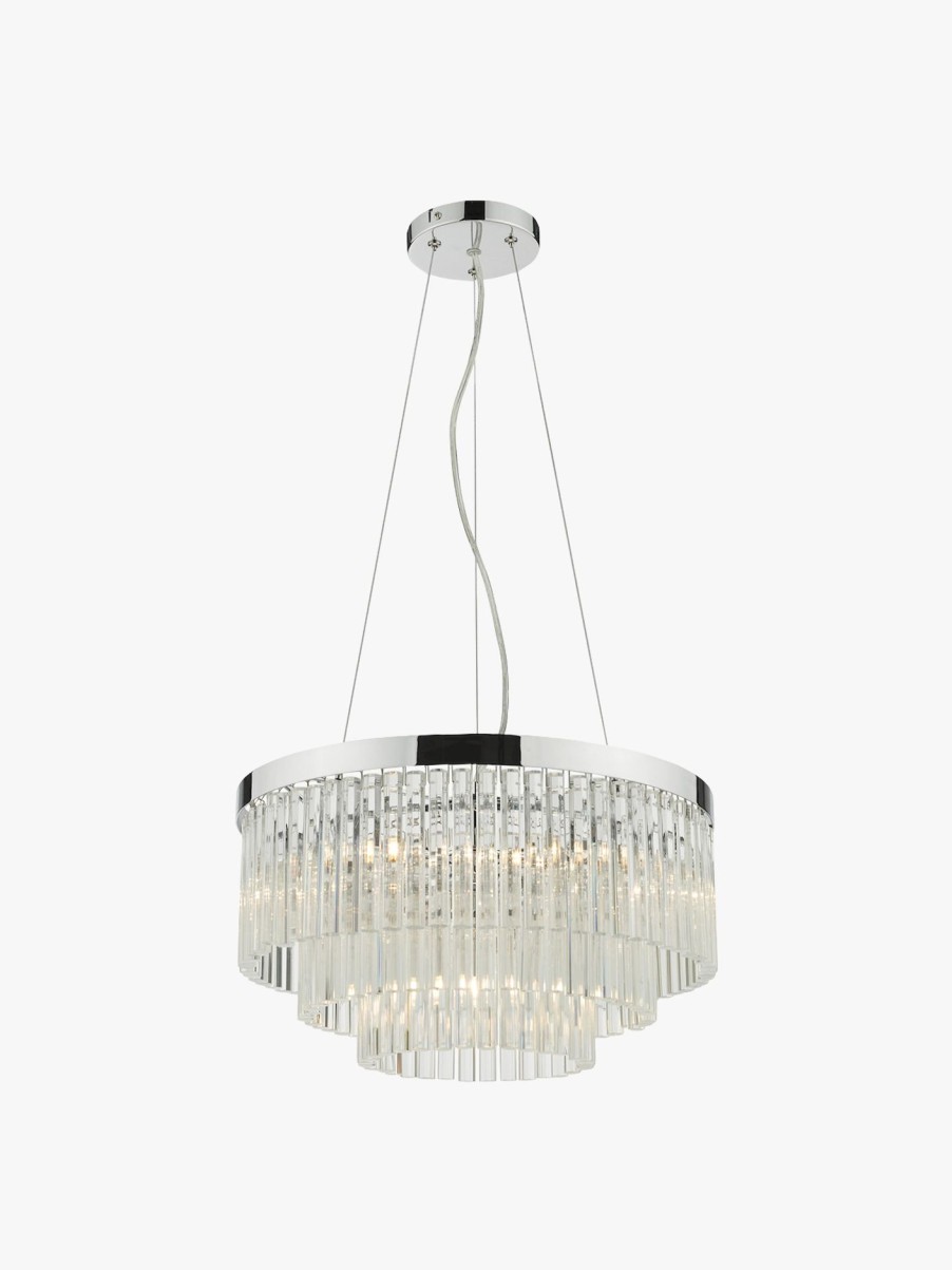 Home & Tech Dar Lighting Ceiling Lights | Giovana 5 Light Pendant Silver