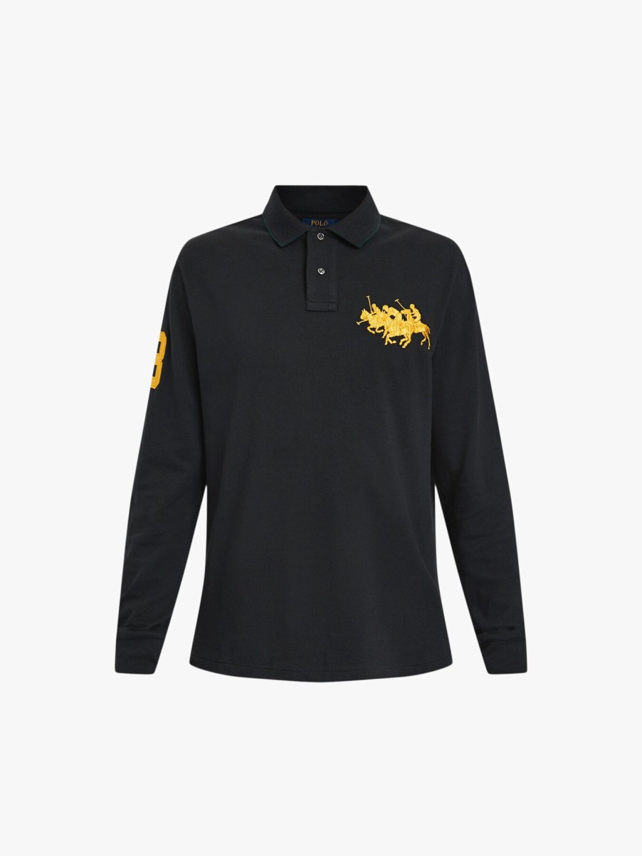 Men Polo Ralph Lauren Polo & Rugby Shirts | Gold Polo Match Long Sleeve Polo Top Polo Black