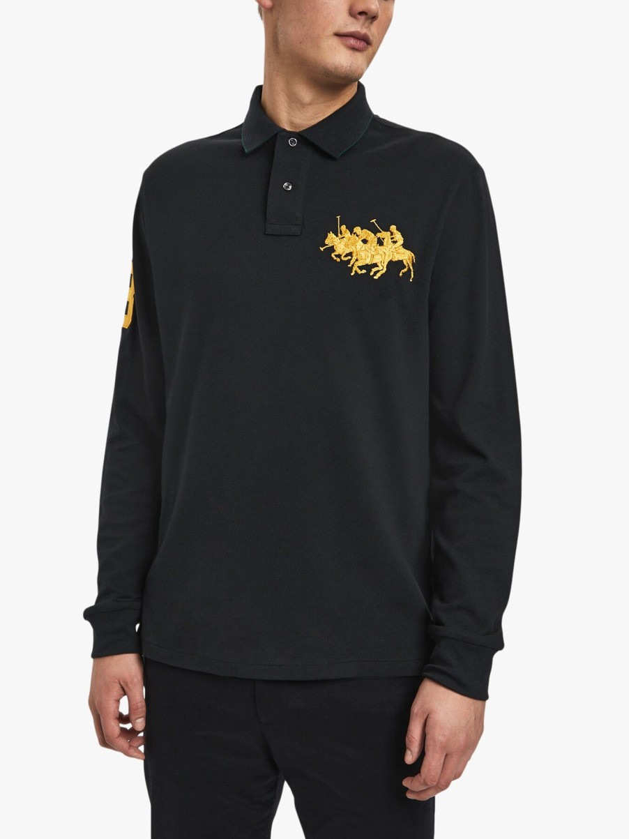 Men Polo Ralph Lauren Polo & Rugby Shirts | Gold Polo Match Long Sleeve Polo Top Polo Black