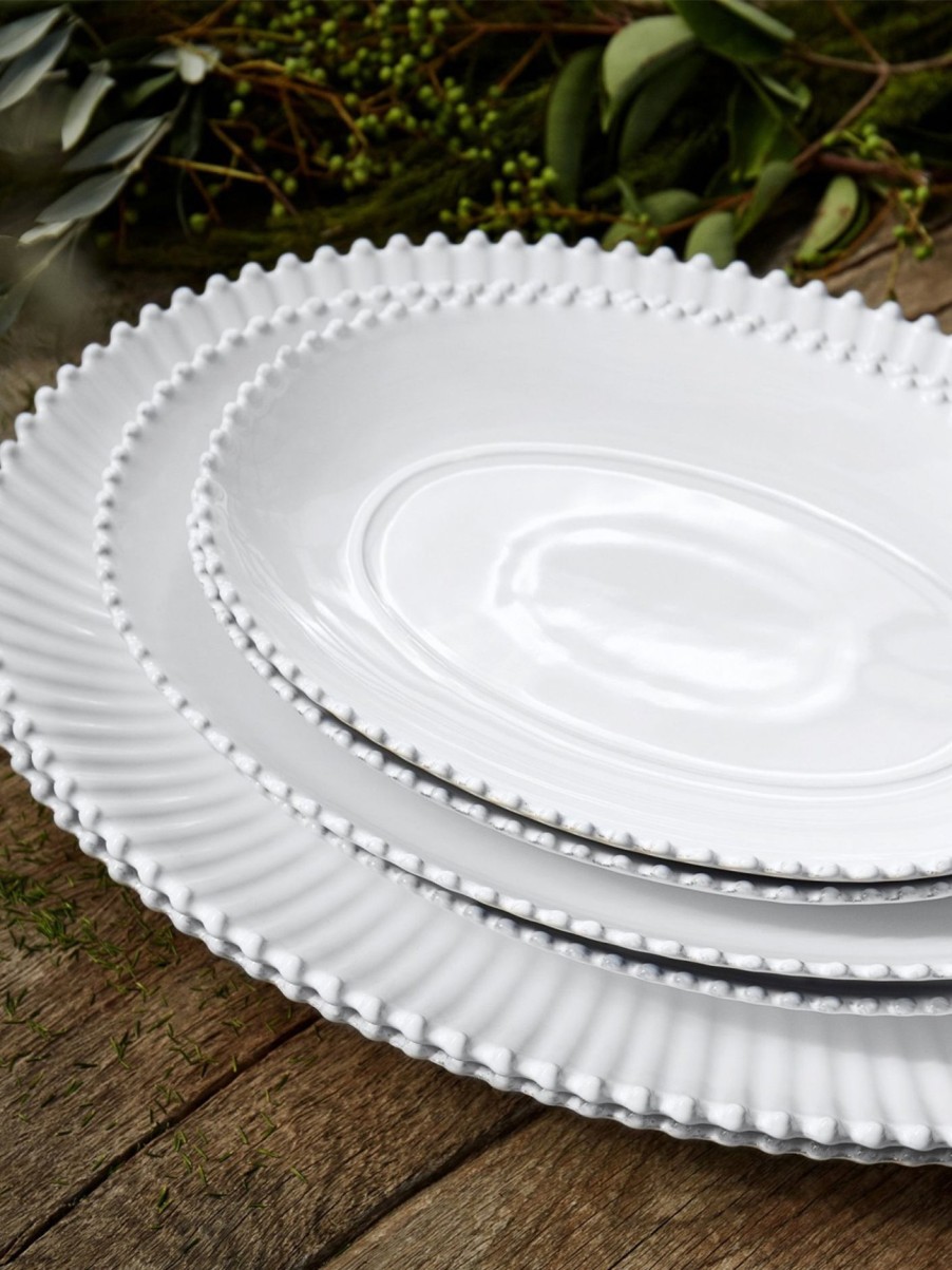 Home & Tech Costa Nova Serveware | Pearl Large Oval Platter White