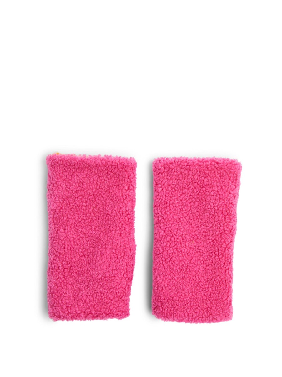 Women Alpo Gloves Gloves | Teddy Fingerless Gloves Fuchsia/Arrancio