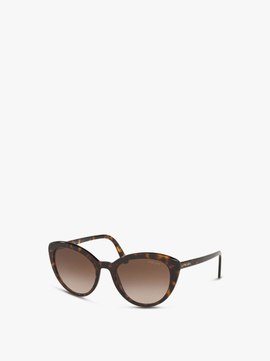 Women Prada Sunglasses | Round Cat-Eye Acetate Sunglasses Brown