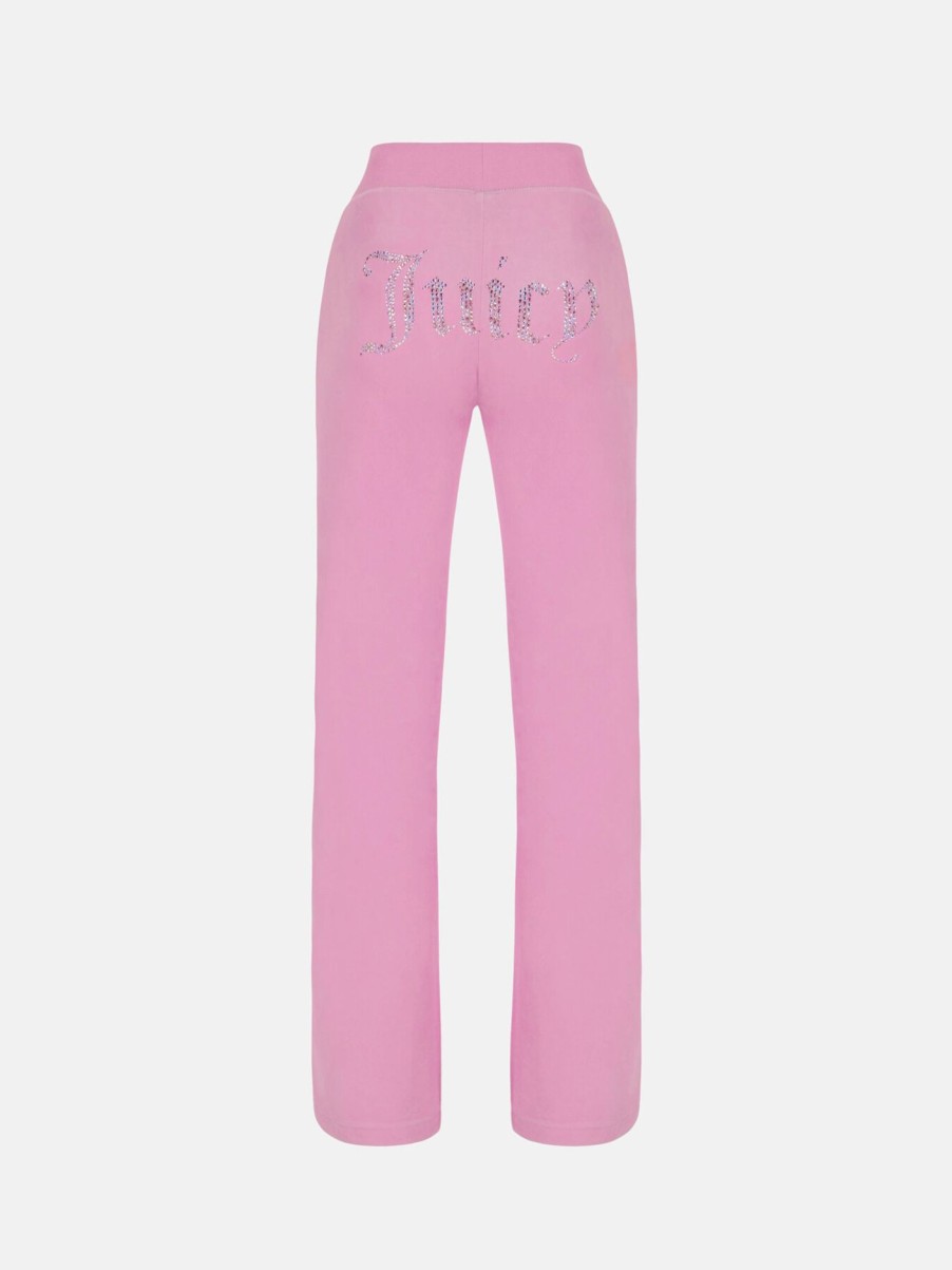 Women Juicy Couture Tracksuits | Mixed Colour Diamante Del Ray Pant Begonia Pink