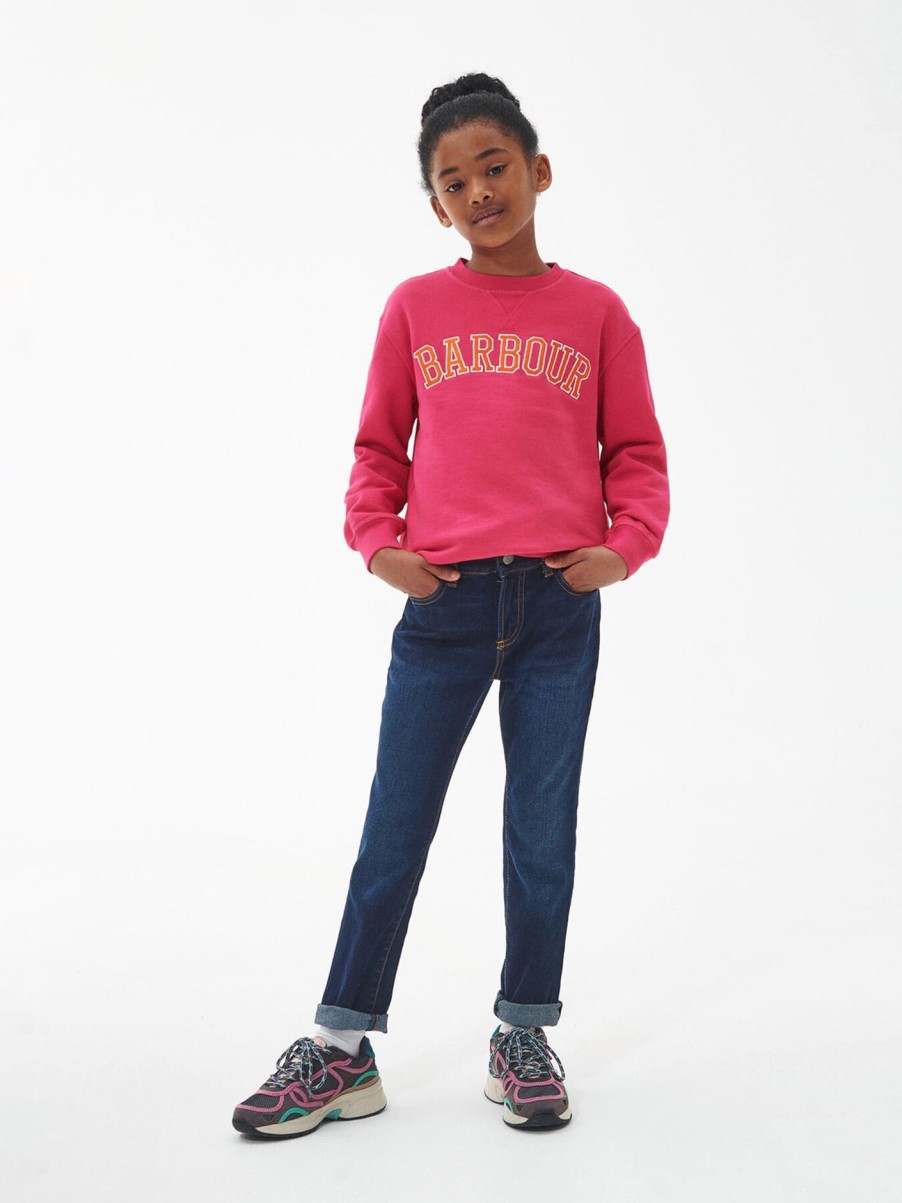 Kids Barbour Tops | Northumberland Sweat Pink Dahlia