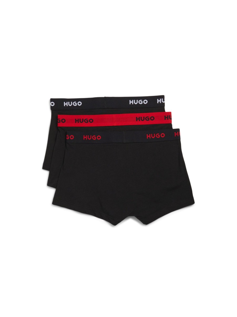 Men HUGO Underwear & Socks | Three Pack Stretch Cotton Trunks Charcoal