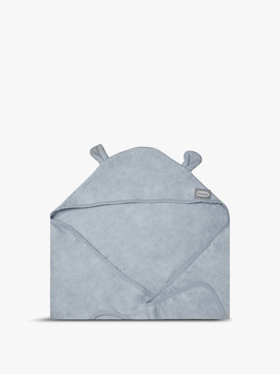 Kids Shnuggle Bathing & Changing | Shnuggle Wearable Towel With Ears Grey