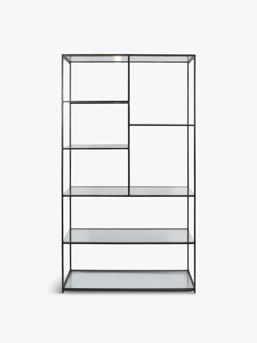 Furniture & Outdoor Libra Interiors Display Cabinets | Mondrian Floating Tall Shelving Unit Bronze