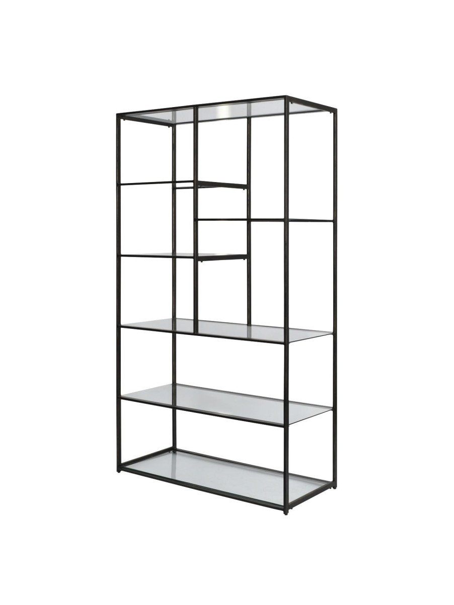 Furniture & Outdoor Libra Interiors Display Cabinets | Mondrian Floating Tall Shelving Unit Bronze