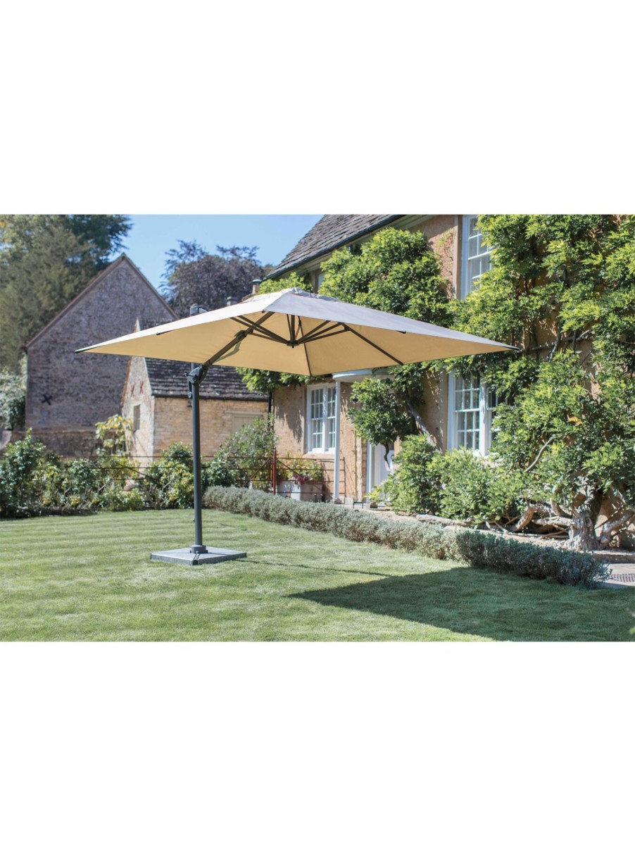 Furniture & Outdoor Bramblecrest Parasols & Storage Boxes | Chichester Square Side Post Parasol And Base Sand