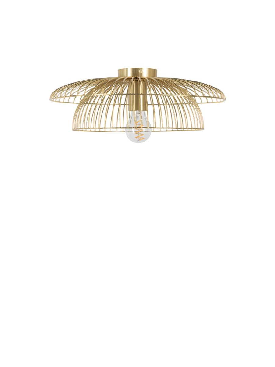 Home & Tech Heal's Wall Lights | Makiko Flush Surface Light Satin Brass Gold