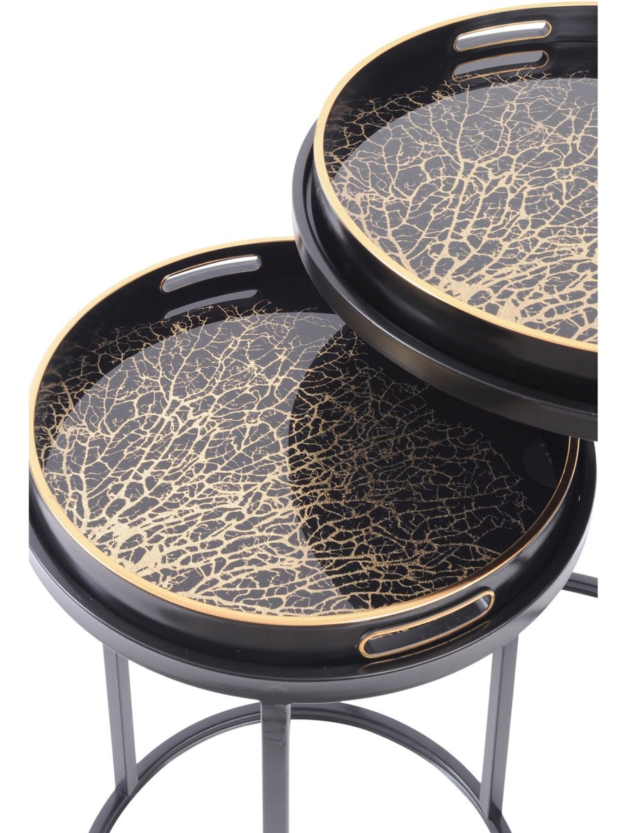 Furniture & Outdoor Libra Interiors Side Tables | Coral Design Set Of 2 Side Tables Multi