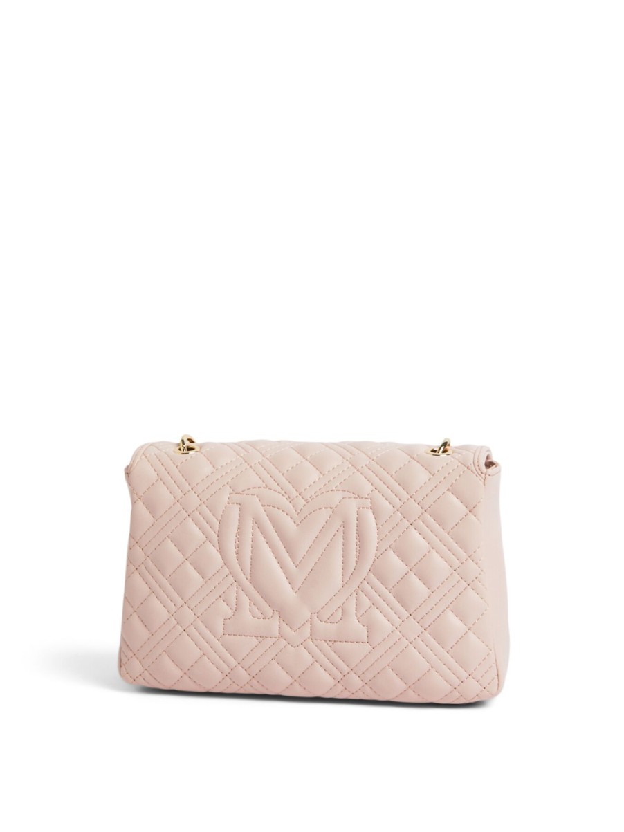 Women Love Moschino Cross Body Bags | Quilted Flap Crossbody Cipria/Poudre