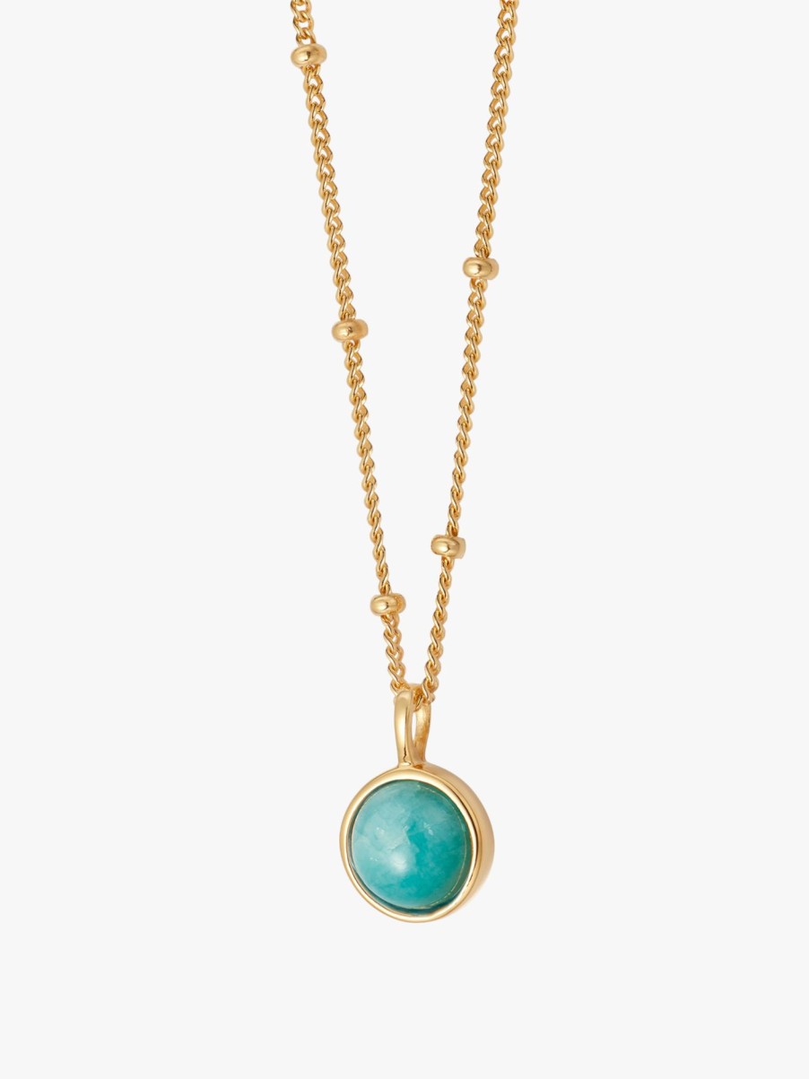 Women Daisy London Jewellery | Amazonite Healing Necklace Gold