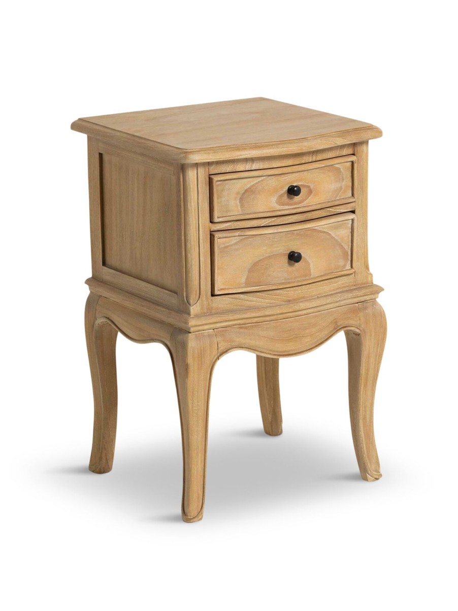 Furniture & Outdoor Barker and Stonehouse Bedside Tables | Cecile Light Wooden French Style 2 Drawer Bedside Table