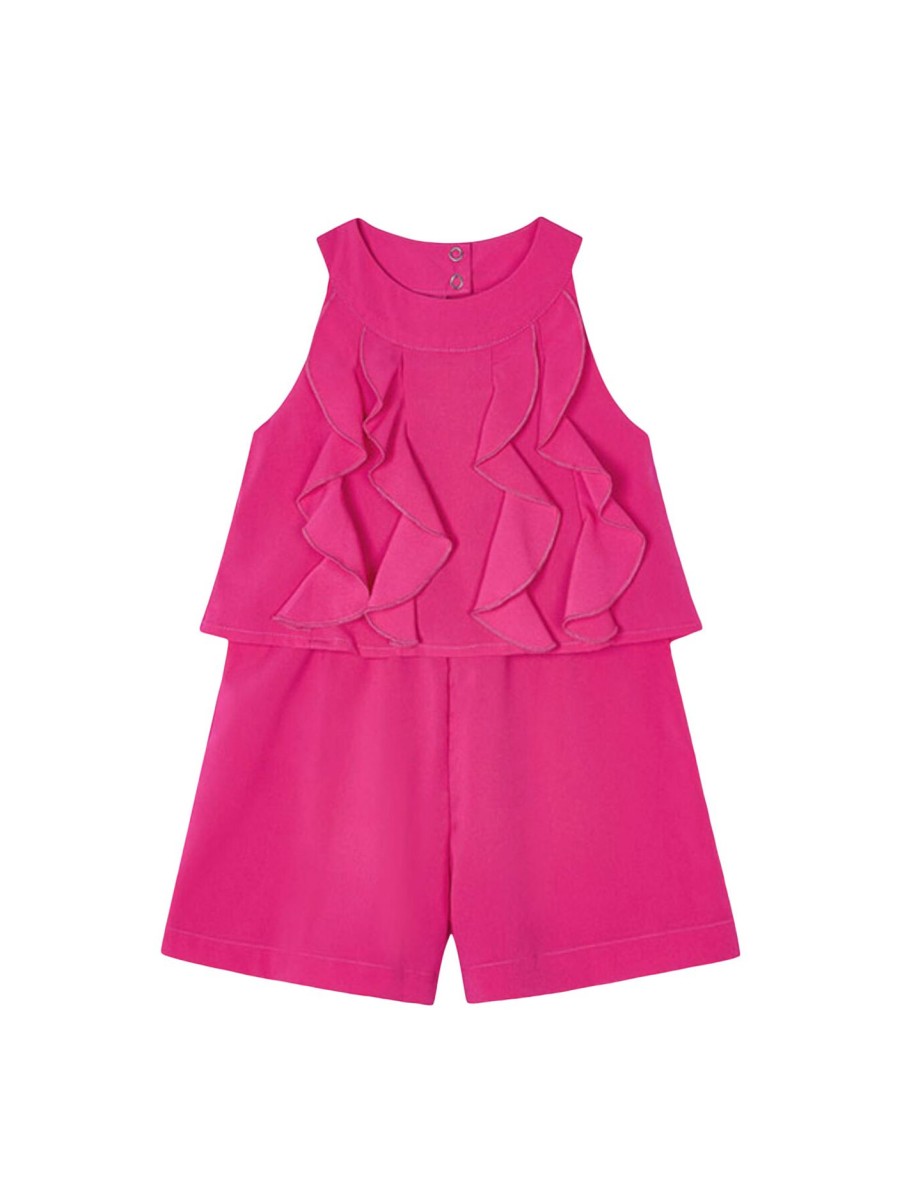 Kids Mayoral Playsuits & Jumpsuits | Frill Detail Playsuit Fuchsia