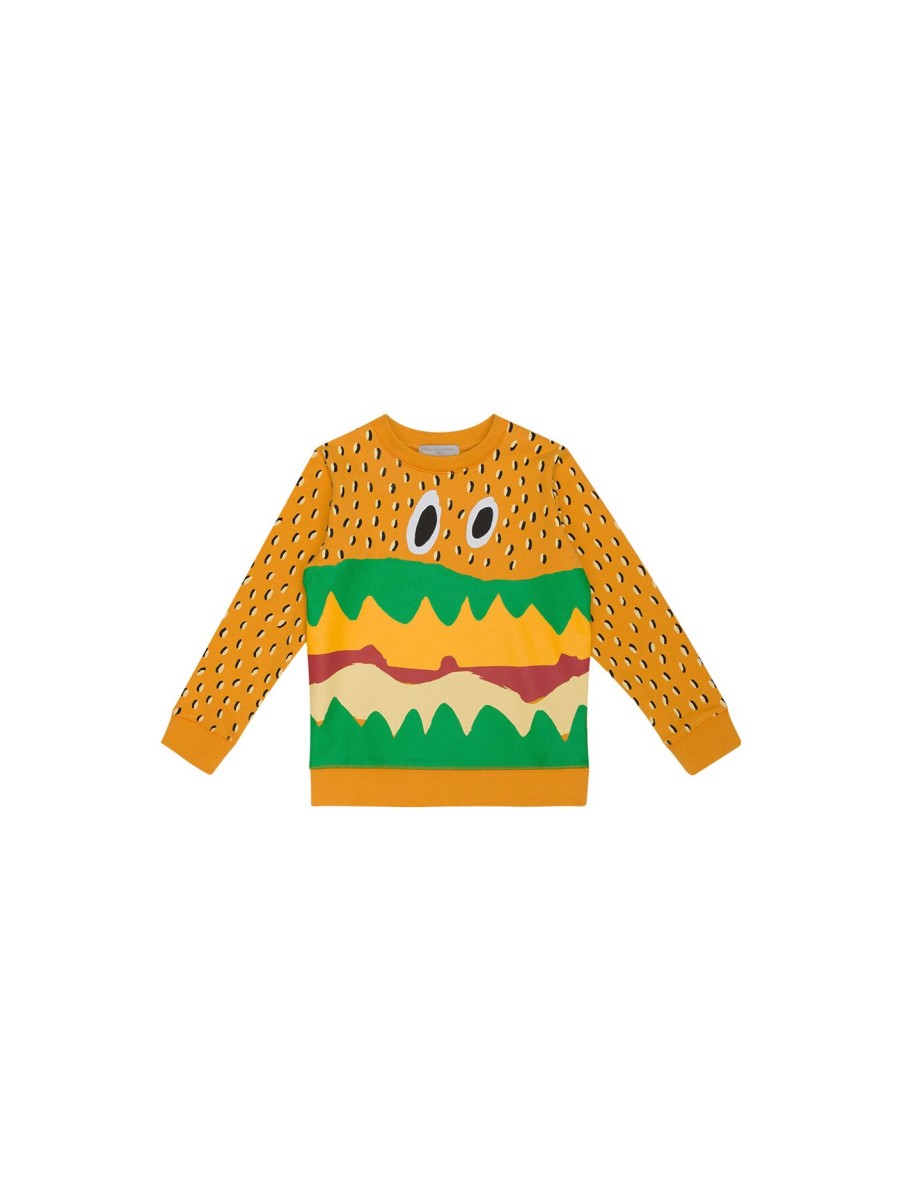 Kids Stella McCartney Sweatshirts & Knitwear | Printed Fleece Burger Spots Aop Sweatshirt Giallo/Giallo