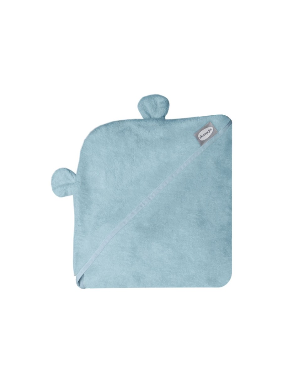 Kids Shnuggle Bathing & Changing | Shnuggle Wearable Towel With Ears Blue